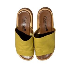 L’INTERVALLE Women's Slide Sandals, Yellow, Size 37